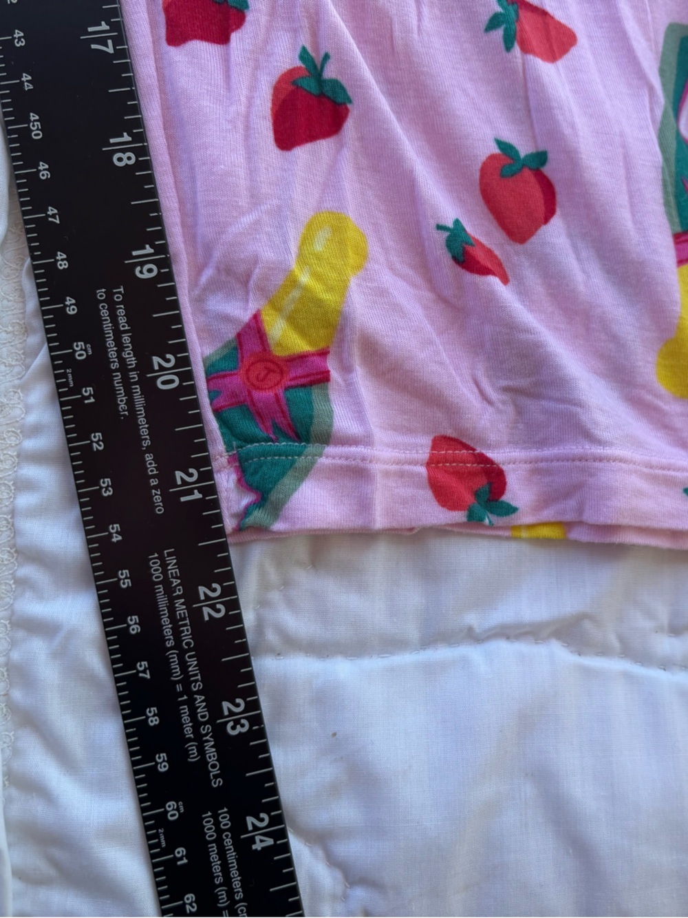 Pink Strawberry-Print Women's Pajama Set with Bottle Motif - Picture 6 of 10
